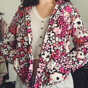 koret shades of pink floral zip up outdoor jacket